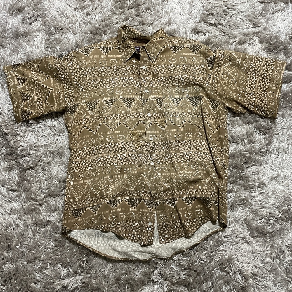 Roundtree & Yorke Brown Patterned Men's Shirt